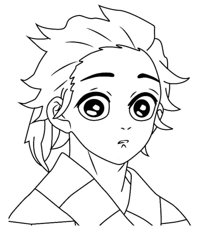 Cute Tanjiro Coloring Pages - Free Printable Coloring Pages